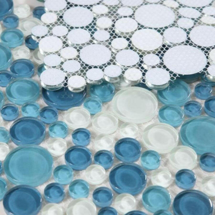 Lucy Ocean Circular Glass Mosaic Tile Lucy Ocean Circular Glass Mosaic Tile - American Tile Depot