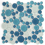 Lucy Ocean Circular Glass Mosaic Tile Lucy Ocean Circular Glass Mosaic Tile - American Tile Depot