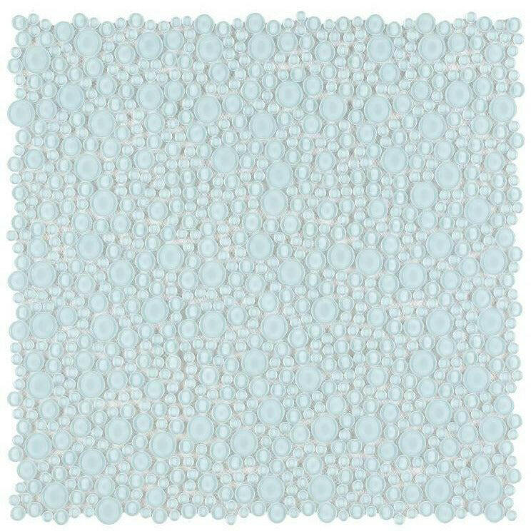 Lucy Turquoise Circular Glass Mosaic Tile Lucy Turquoise Circular Glass Mosaic Tile - American Tile Depot