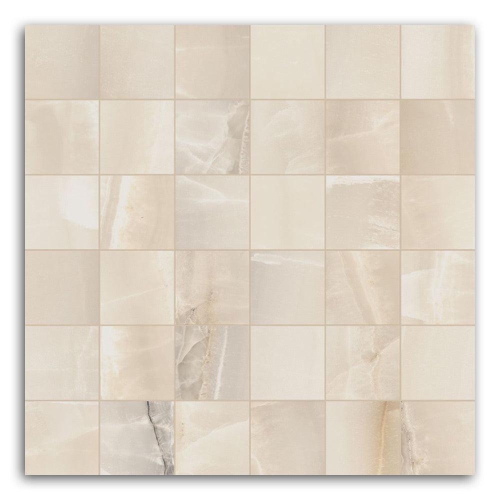 Luna Ivory Matte Square Porcelain Mosaic Tile Luna Ivory Matte Square Porcelain Mosaic Tile - American Tile Depot