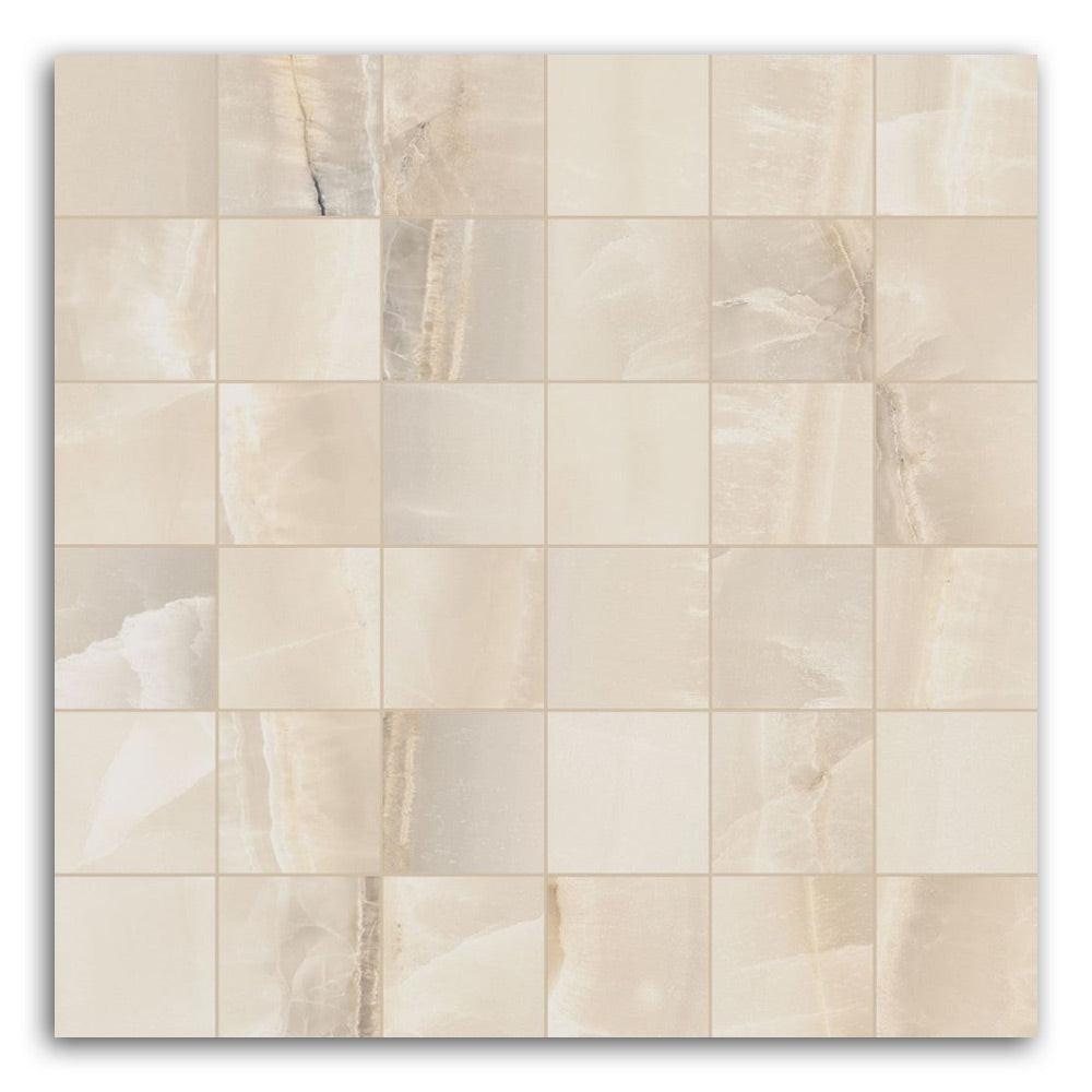 Luna Ivory Matte Square Porcelain Mosaic Tile Luna Ivory Matte Square Porcelain Mosaic Tile - American Tile Depot