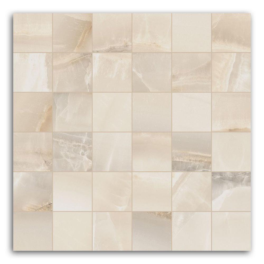 Luna Ivory Matte Square Porcelain Mosaic Tile Luna Ivory Matte Square Porcelain Mosaic Tile - American Tile Depot