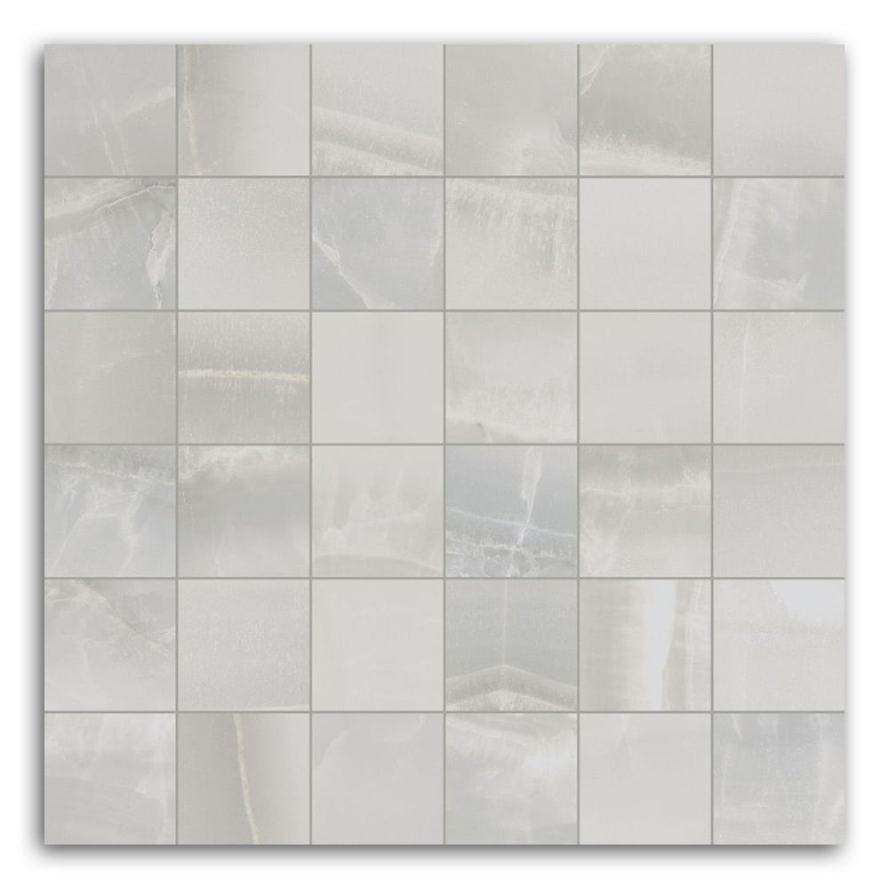 Luna Silver Matte Square Porcelain Mosaic Tile