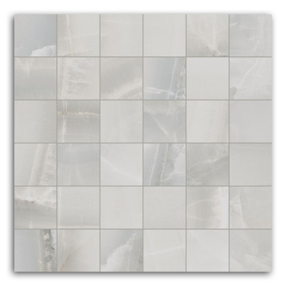 Luna Silver Matte Square Porcelain Mosaic Tile