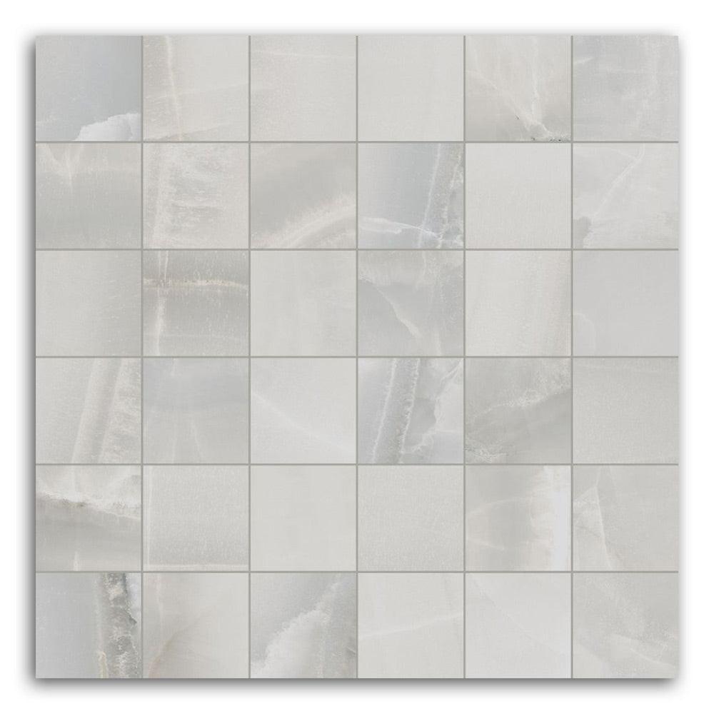 Luna Silver Matte Square Porcelain Mosaic Tile Luna Silver Matte Square Porcelain Mosaic Tile - American Tile Depot