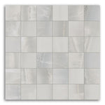Luna Silver Matte Square Porcelain Mosaic Tile Luna Silver Matte Square Porcelain Mosaic Tile - American Tile Depot
