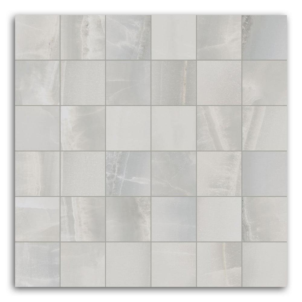 Luna Silver Matte Square Porcelain Mosaic Tile Luna Silver Matte Square Porcelain Mosaic Tile - American Tile Depot