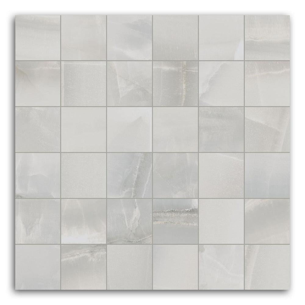 Luna Silver Matte Square Porcelain Mosaic Tile Luna Silver Matte Square Porcelain Mosaic Tile - American Tile Depot