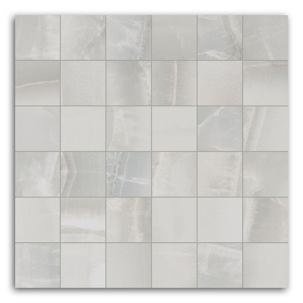 Luna Silver Matte Square Porcelain Mosaic Tile Luna Silver Matte Square Porcelain Mosaic Tile - American Tile Depot