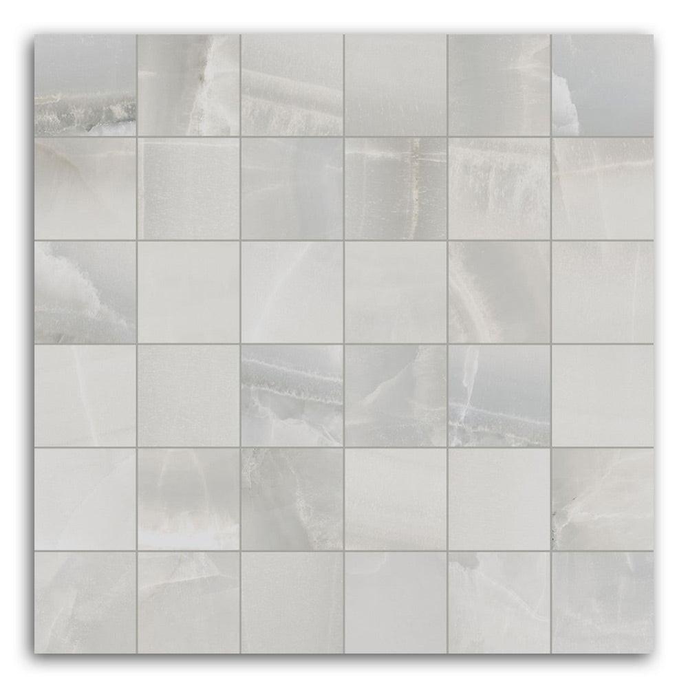 Luna Silver Matte Square Porcelain Mosaic Tile Luna Silver Matte Square Porcelain Mosaic Tile - American Tile Depot