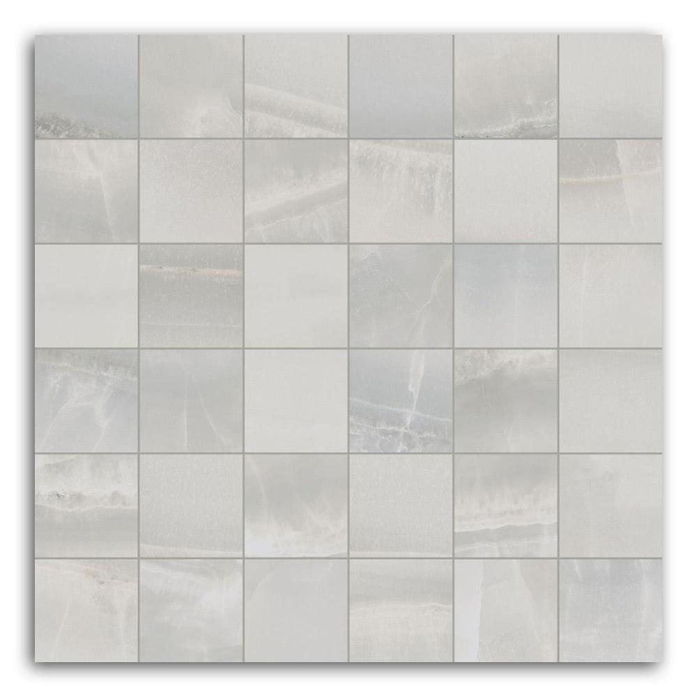 Luna Silver Matte Square Porcelain Mosaic Tile Luna Silver Matte Square Porcelain Mosaic Tile - American Tile Depot
