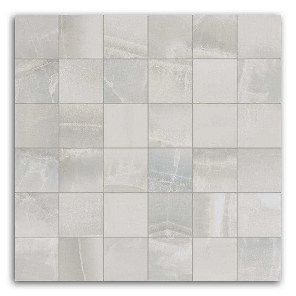 Luna Silver Matte Square Porcelain Mosaic Tile Luna Silver Matte Square Porcelain Mosaic Tile - American Tile Depot