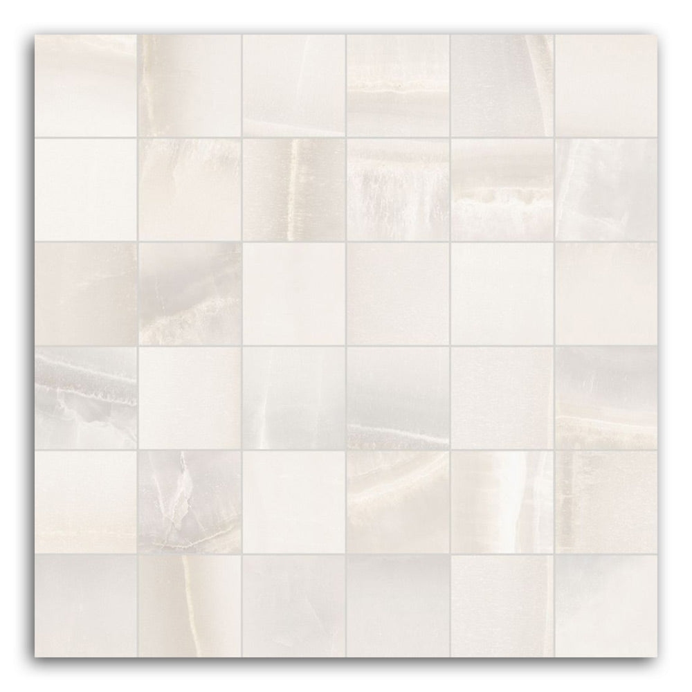 Luna White Matte Square Porcelain Mosaic Tile