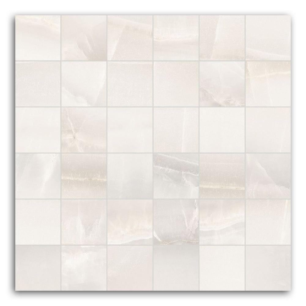 Luna White Matte Square Porcelain Mosaic Tile Luna White Matte Square Porcelain Mosaic Tile - American Tile Depot
