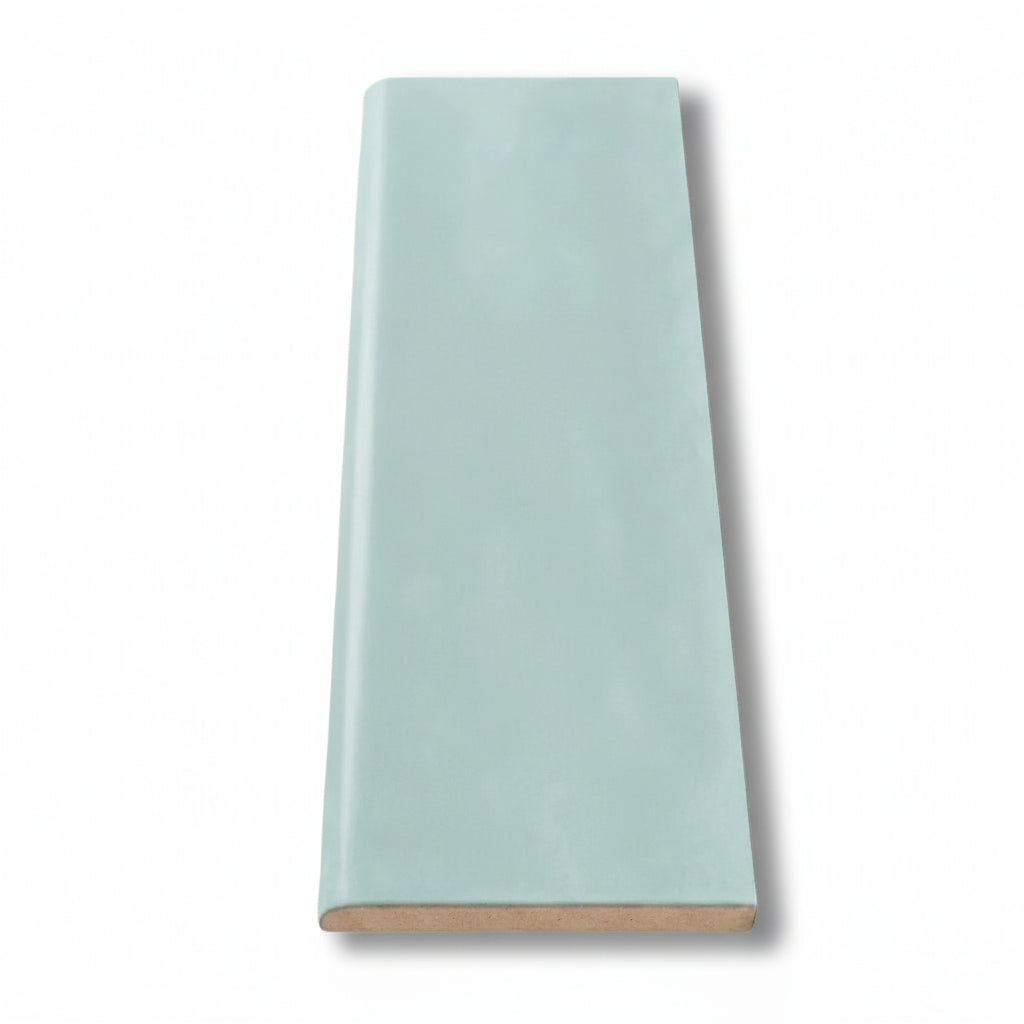 3x10 Faience Aqua Matte Ceramic Bullnose Tile - American Tile Depot