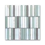 Metal Green Band Linear Mosaic Wall Tile - American Tile Depot
