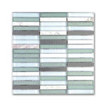 Metal Green Band Linear Mosaic Wall Tile - American Tile Depot