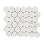 Milano Silver Matte 2" Hexagon Porcelain Mosaic Tile Milano Silver Matte 2" Hexagon Porcelain Mosaic Tile - American Tile Depot
