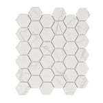 Milano Silver Matte 2" Hexagon Porcelain Mosaic Tile Milano Silver Matte 2" Hexagon Porcelain Mosaic Tile - American Tile Depot