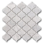 Mineralis Carrara Marble Polished Lantern Stone & Glass Mosaic Tile Mineralis Carrara Marble Polished Lantern Stone & Glass Mosaic Tile - American Tile Depot