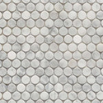Mineralis Carrara Marble Polished Penny Stone & Glass Mosaic Tile Mineralis Carrara Marble Polished Penny Stone & Glass Mosaic Tile - American Tile Depot
