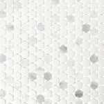 Mineralis Carrara Polished & Matte Penny Stone & Glass Mosaic Tile Mineralis Carrara Polished & Matte Penny Stone & Glass Mosaic Tile - American Tile Depot