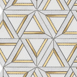 Mineralis Carrara White Metal Polished Geometric Stone & Glass Mosaic Tile Mineralis Carrara White Metal Polished Geometric Stone & Glass Mosaic Tile - American Tile Depot