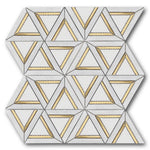Mineralis Carrara White Metal Polished Geometric Stone & Glass Mosaic Tile Mineralis Carrara White Metal Polished Geometric Stone & Glass Mosaic Tile - American Tile Depot