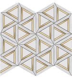 Mineralis Carrara White Metal Polished Geometric Stone & Glass Mosaic Tile Mineralis Carrara White Metal Polished Geometric Stone & Glass Mosaic Tile - American Tile Depot