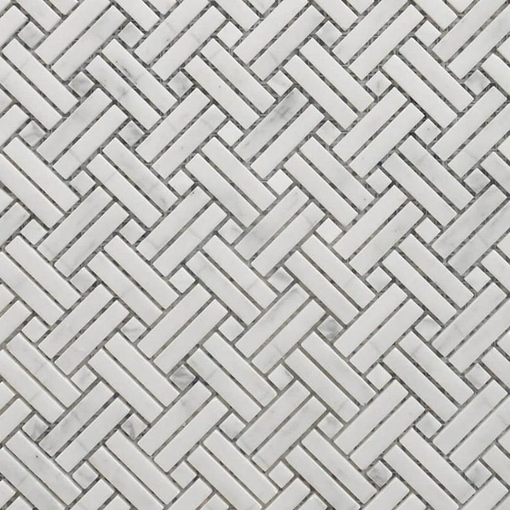 Mineralis Crossed Polished Basketweave Stone & Glass Mosaic Tile Mineralis Crossed Polished Basketweave Stone & Glass Mosaic Tile - American Tile Depot