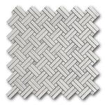 Mineralis Crossed Polished Basketweave Stone & Glass Mosaic Tile Mineralis Crossed Polished Basketweave Stone & Glass Mosaic Tile - American Tile Depot