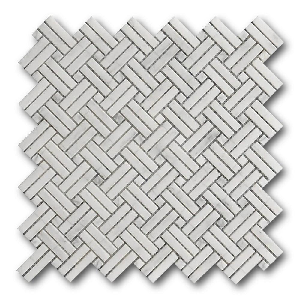 Mineralis Crossed Polished Basketweave Stone & Glass Mosaic Tile Mineralis Crossed Polished Basketweave Stone & Glass Mosaic Tile - American Tile Depot