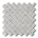 Mineralis Crossed Polished Basketweave Stone & Glass Mosaic Tile Mineralis Crossed Polished Basketweave Stone & Glass Mosaic Tile - American Tile Depot