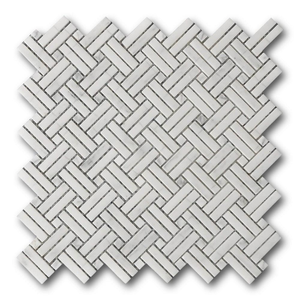 Mineralis Crossed Polished Basketweave Stone & Glass Mosaic Tile Mineralis Crossed Polished Basketweave Stone & Glass Mosaic Tile - American Tile Depot