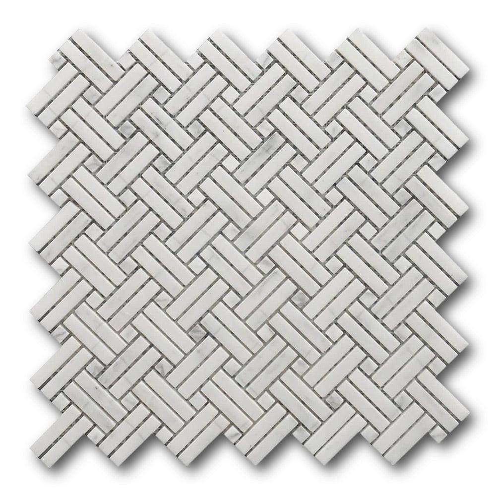 Mineralis Crossed Polished Basketweave Stone & Glass Mosaic Tile Mineralis Crossed Polished Basketweave Stone & Glass Mosaic Tile - American Tile Depot
