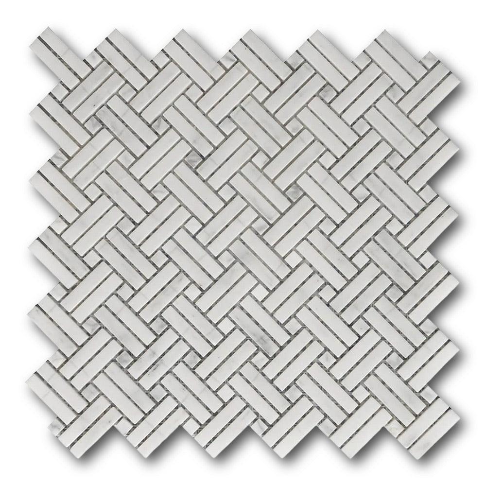 Mineralis Crossed Polished Basketweave Stone & Glass Mosaic Tile Mineralis Crossed Polished Basketweave Stone & Glass Mosaic Tile - American Tile Depot