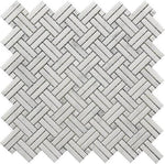 Mineralis Crossed Polished Basketweave Stone & Glass Mosaic Tile Mineralis Crossed Polished Basketweave Stone & Glass Mosaic Tile - American Tile Depot