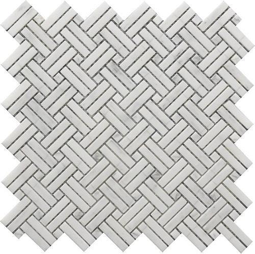 Mineralis Crossed Polished Basketweave Stone & Glass Mosaic Tile Mineralis Crossed Polished Basketweave Stone & Glass Mosaic Tile - American Tile Depot