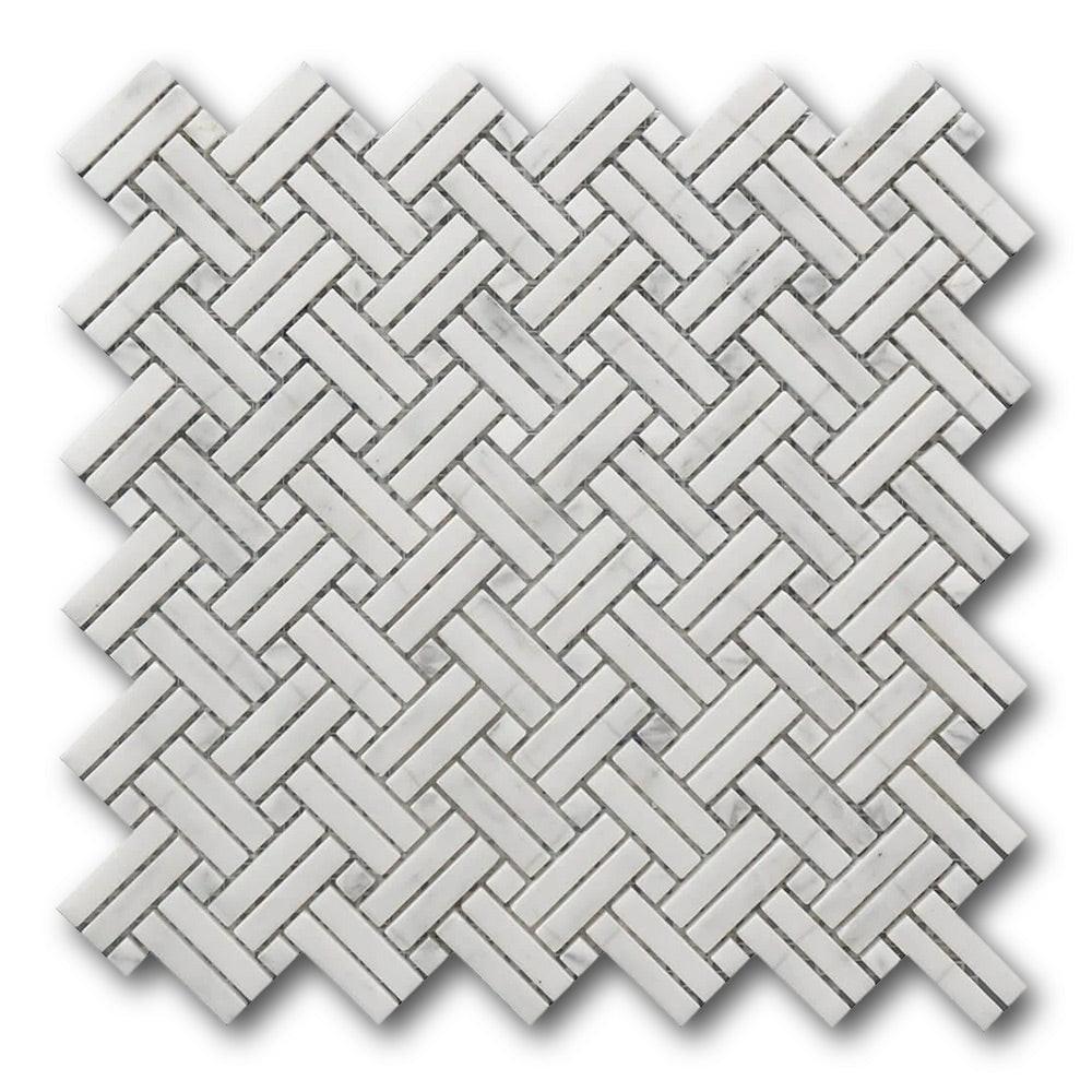 Mineralis Crossed Polished Basketweave Stone & Glass Mosaic Tile Mineralis Crossed Polished Basketweave Stone & Glass Mosaic Tile - American Tile Depot