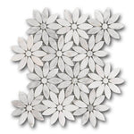Mineralis Daisy Flower Polished Flower Stone & Glass Mosaic Tile Mineralis Daisy Flower Polished Flower Stone & Glass Mosaic Tile - American Tile Depot