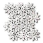 Mineralis Daisy Flower Polished Flower Stone & Glass Mosaic Tile Mineralis Daisy Flower Polished Flower Stone & Glass Mosaic Tile - American Tile Depot