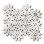 Mineralis Daisy Flower Polished Flower Stone & Glass Mosaic Tile Mineralis Daisy Flower Polished Flower Stone & Glass Mosaic Tile - American Tile Depot