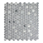 Mineralis Gray Granite Polished & Matte Penny Stone & Glass Mosaic Tile Mineralis Gray Granite Polished & Matte Penny Stone & Glass Mosaic Tile - American Tile Depot