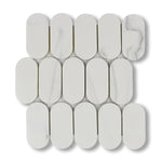 Mineralis Gray Oval Marble Mosaic Tile - American Tile Depot