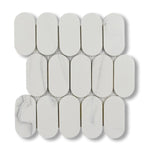 Mineralis Gray Oval Marble Mosaic Tile - American Tile Depot