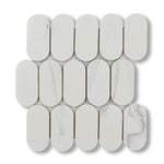 Mineralis Gray Oval Marble Mosaic Tile - American Tile Depot