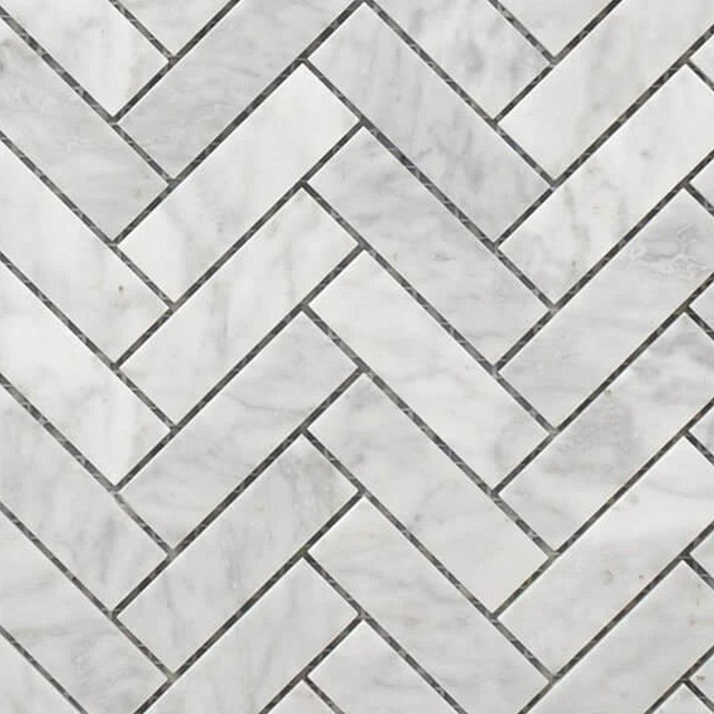 Mineralis Herringbone Polished Stone & Glass Mosaic Tile Mineralis Herringbone Polished Stone & Glass Mosaic Tile - American Tile Depot