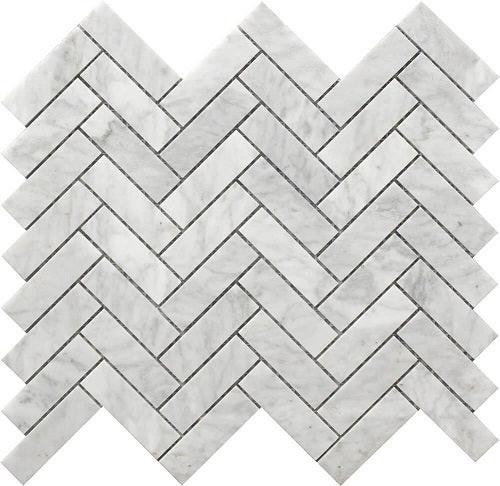 Mineralis Herringbone Polished Stone & Glass Mosaic Tile Mineralis Herringbone Polished Stone & Glass Mosaic Tile - American Tile Depot