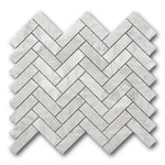 Mineralis Herringbone Polished Stone & Glass Mosaic Tile Mineralis Herringbone Polished Stone & Glass Mosaic Tile - American Tile Depot