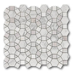 Mineralis Kaleidoscope Marble Polished Circular Stone & Glass Mosaic Tile Mineralis Kaleidoscope Marble Polished Circular Stone & Glass Mosaic Tile - American Tile Depot